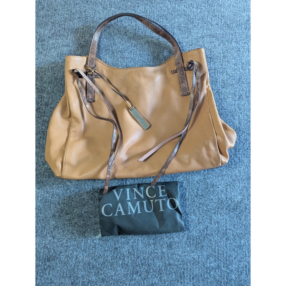 Vince Camuto Rilo leather large shoulder bag with original dust bag sandy brown
